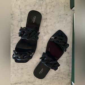 Steven New York Sandals - Trena Train Trim Slide Sandals NWOT